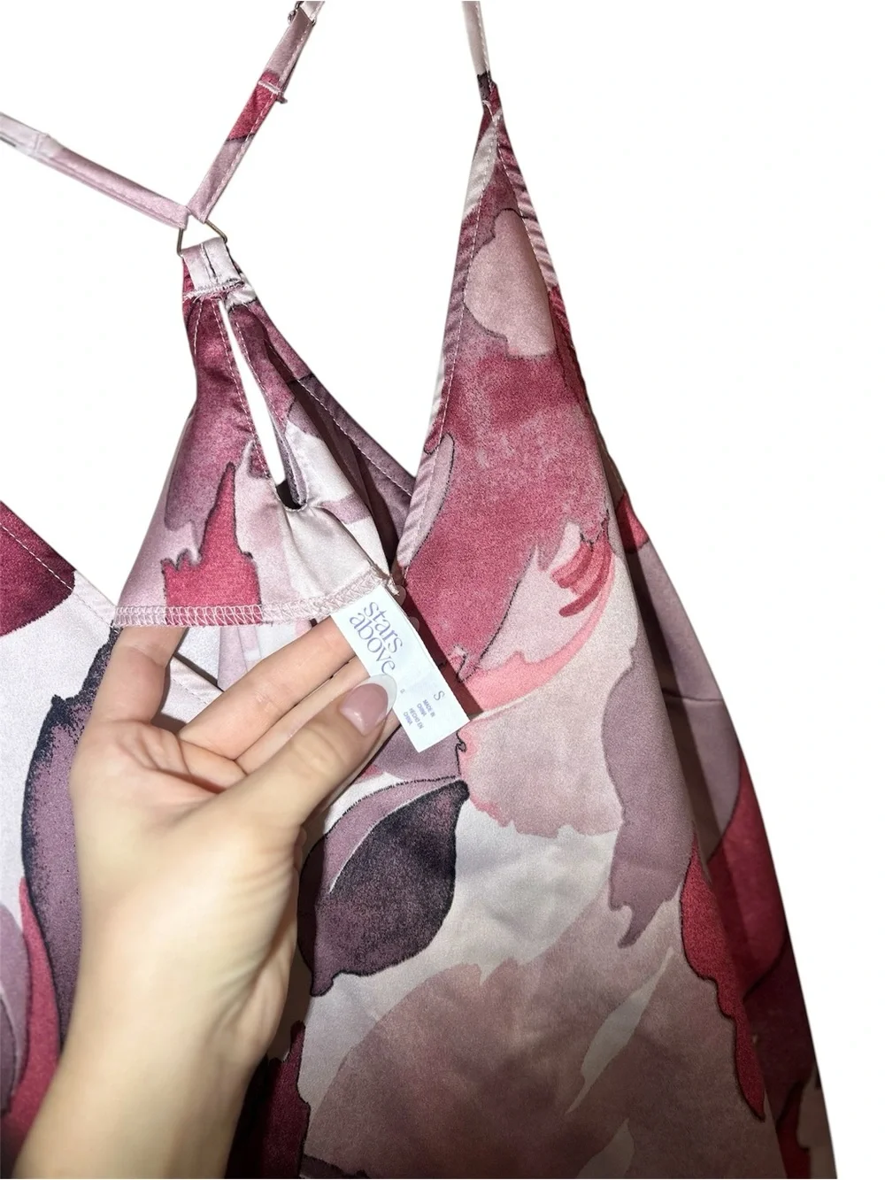stars above Pink & Rose Floral Satin Slip - Picture 5 of 5